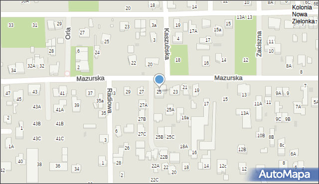 Zielonka, Mazurska, 25, mapa Zielonka