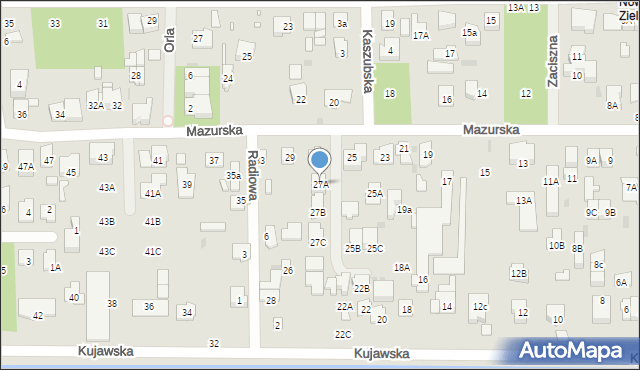 Zielonka, Mazurska, 27A, mapa Zielonka