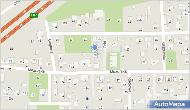 Zielonka, Mazurska, 28, mapa Zielonka