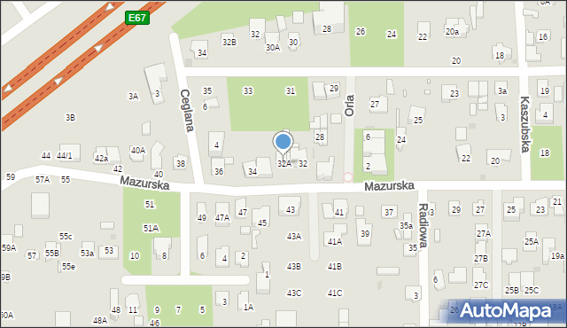 Zielonka, Mazurska, 32A, mapa Zielonka
