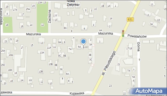 Zielonka, Mazurska, 5, mapa Zielonka