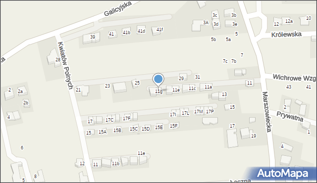 Zielonki, Marszowiecka, 11g, mapa Zielonki