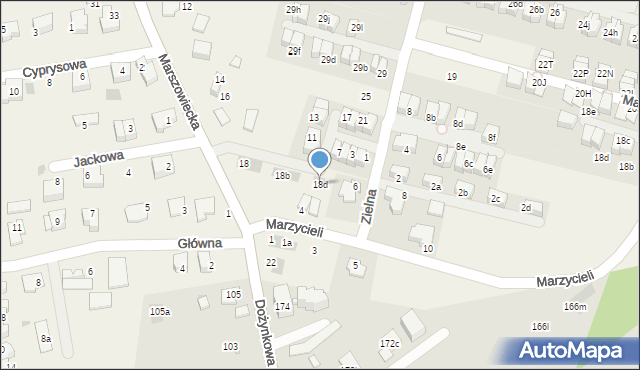 Zielonki, Marszowiecka, 18d, mapa Zielonki