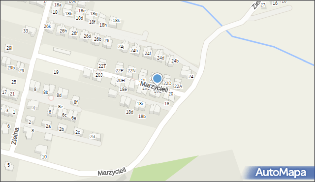 Zielonki, Marzycieli, 20B, mapa Zielonki