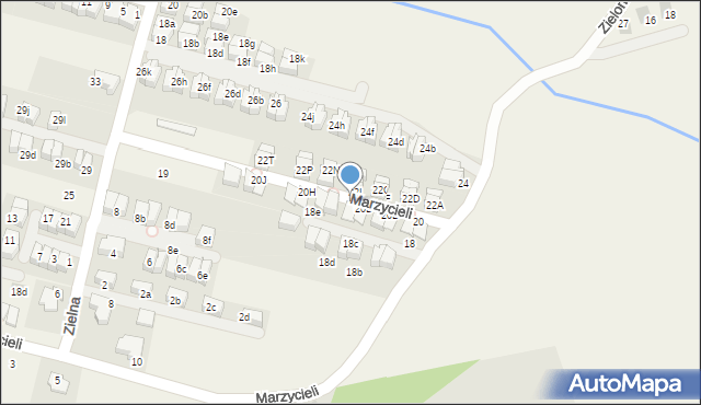 Zielonki, Marzycieli, 20E, mapa Zielonki