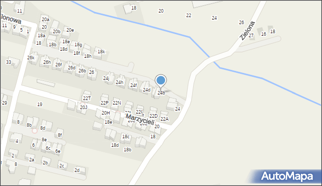 Zielonki, Marzycieli, 24b, mapa Zielonki