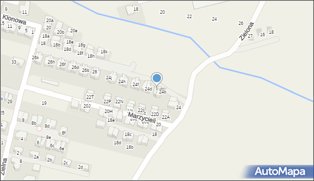 Zielonki, Marzycieli, 24c, mapa Zielonki