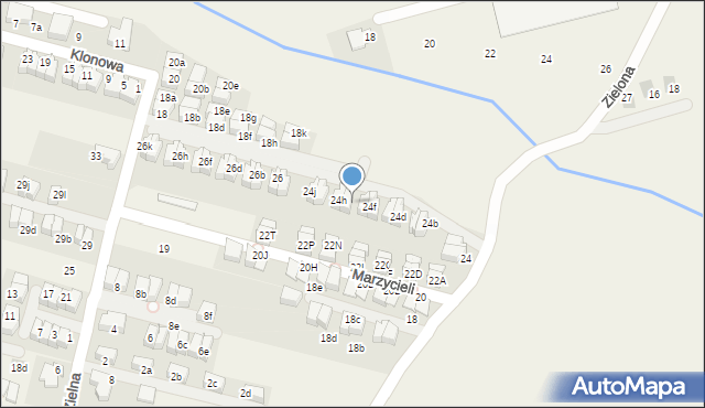 Zielonki, Marzycieli, 24g, mapa Zielonki