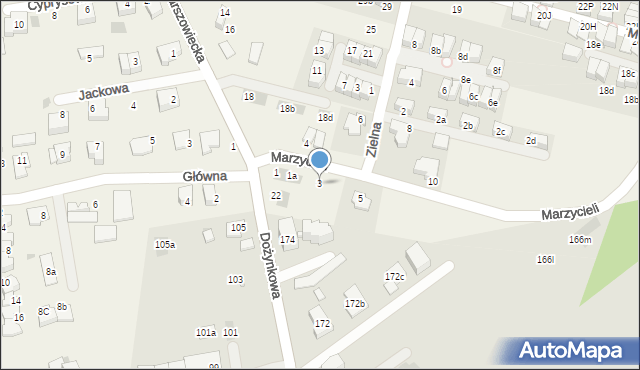 Zielonki, Marzycieli, 3, mapa Zielonki