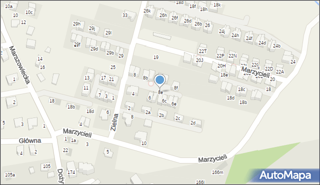 Zielonki, Marzycieli, 8e, mapa Zielonki