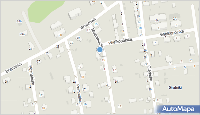 Złocieniec, Mazowiecka, 1a, mapa Złocieniec