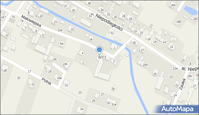 Żórawina, Małowiejska, 3a, mapa Żórawina