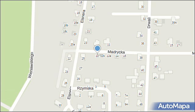 Żory, Madrycka, 12, mapa Żor
