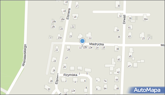 Żory, Madrycka, 12a, mapa Żor