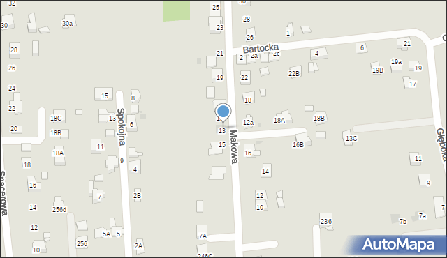 Żory, Makowa, 15a, mapa Żor