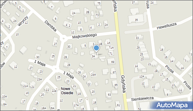 Żukowo, Majkowskiego Aleksandra, dr., 3B, mapa Żukowo