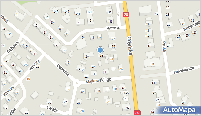 Żukowo, Majkowskiego Aleksandra, dr., 8, mapa Żukowo