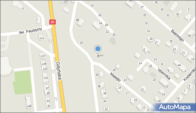 Żukowo, Matejki Jana, 18, mapa Żukowo