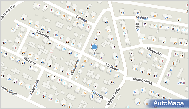 Żuromin, Makowa, 6, mapa Żuromin