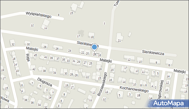 Żuromin, Matejki Jana, 18, mapa Żuromin
