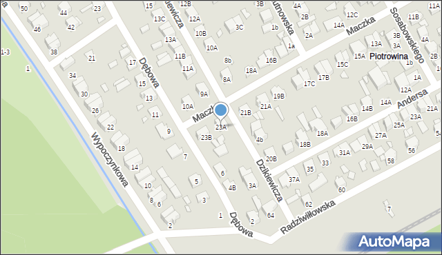 Żyrardów, Maczka Stanisława, gen., 23A, mapa Żyrardów