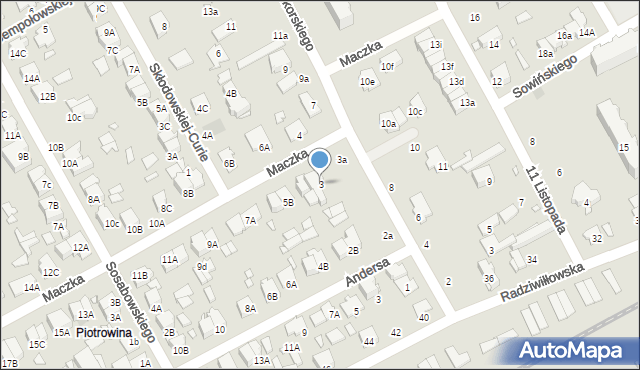 Żyrardów, Maczka Stanisława, gen., 3, mapa Żyrardów