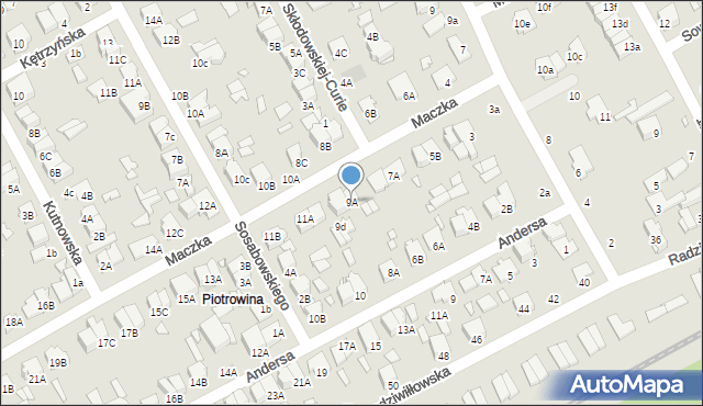 Żyrardów, Maczka Stanisława, gen., 9A, mapa Żyrardów