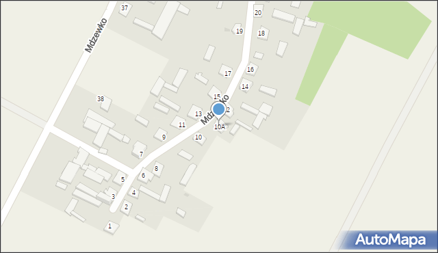 Mdzewko, Mdzewko, 10A, mapa Mdzewko