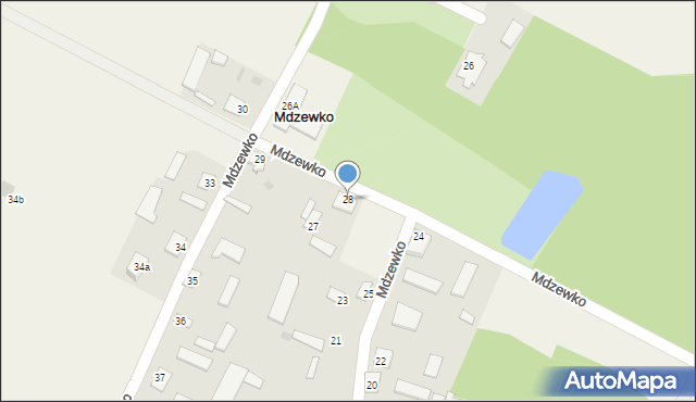 Mdzewko, Mdzewko, 28, mapa Mdzewko