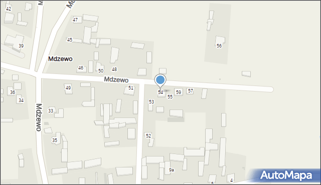 Mdzewo, Mdzewo, 54, mapa Mdzewo