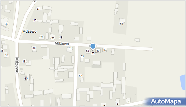 Mdzewo, Mdzewo, 55, mapa Mdzewo