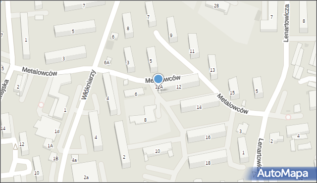 Andrychów, Metalowców, 12B, mapa Andrychów