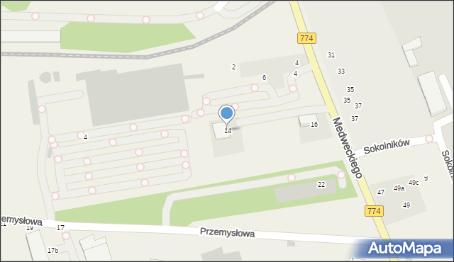 Balice, Medweckiego Mieczysława, kpt., 14, mapa Balice