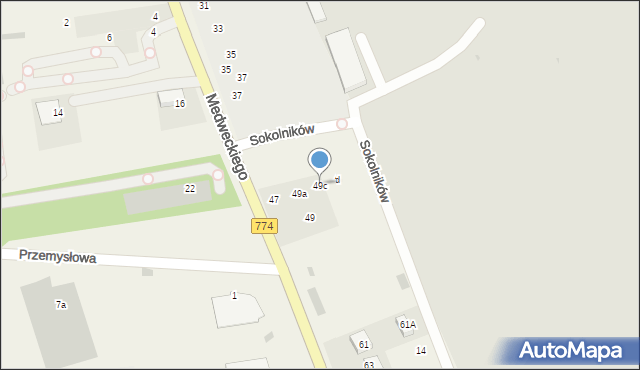 Balice, Medweckiego Mieczysława, kpt., 49c, mapa Balice