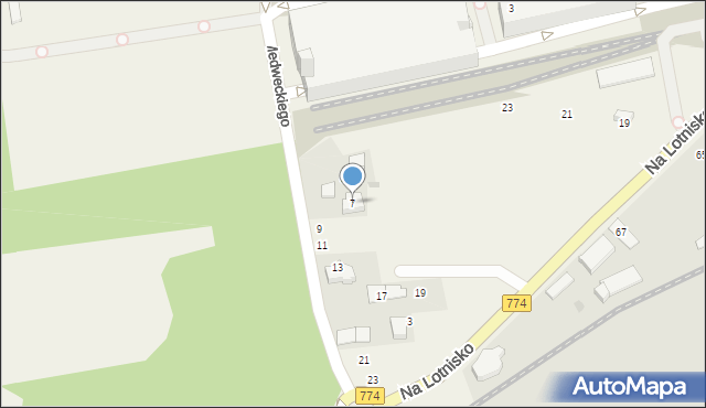 Balice, Medweckiego Mieczysława, kpt., 7, mapa Balice