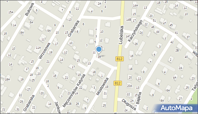 Biała Podlaska, Męczenników Katynia, 16, mapa Białej Podlaskiej