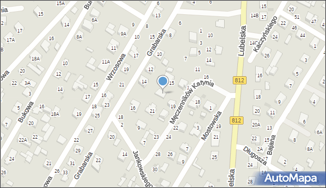 Biała Podlaska, Męczenników Katynia, 17, mapa Białej Podlaskiej