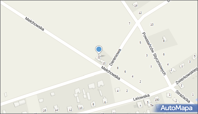 Biała Wielka, Mełchowska, 12, mapa Biała Wielka