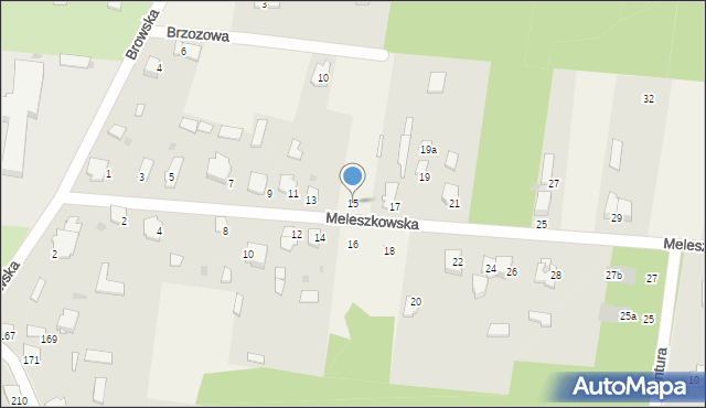 Białowieża, Meleszkowska, 15, mapa Białowieża