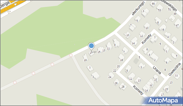 Białystok, Merkurego, 17, mapa Białegostoku