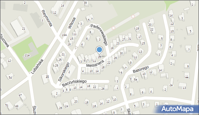 Bolesławiec, Meissnera Janusza, 15, mapa Bolesławca