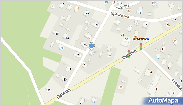 Brzeźnica, Metalowa, 31, mapa Brzeźnica