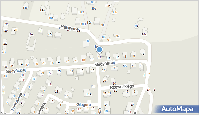 Chełm, Medyńskiej Jadwigi, 14, mapa Chełma