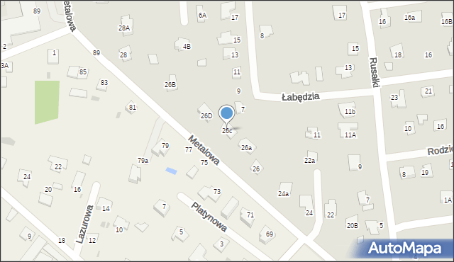 Chełm, Metalowa, 26c, mapa Chełma