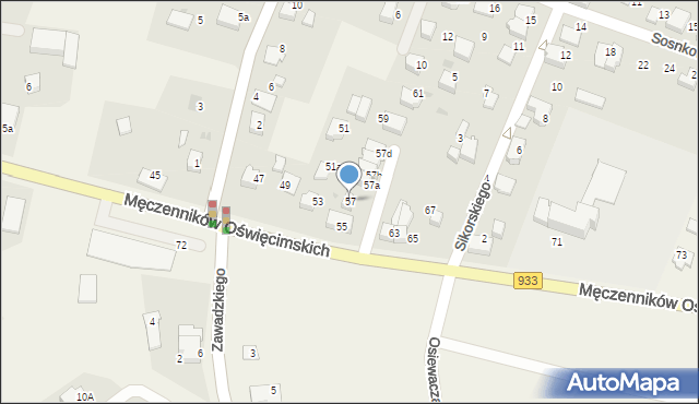 Ćwiklice, Męczenników Oświęcimskich, 57, mapa Ćwiklice