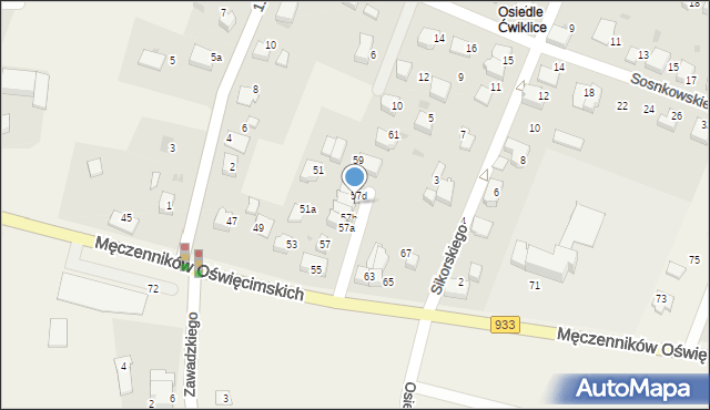 Ćwiklice, Męczenników Oświęcimskich, 57c, mapa Ćwiklice