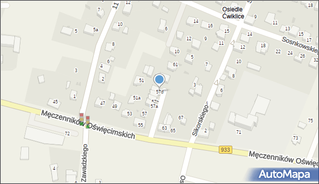 Ćwiklice, Męczenników Oświęcimskich, 57d, mapa Ćwiklice