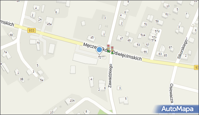 Ćwiklice, Męczenników Oświęcimskich, 72, mapa Ćwiklice