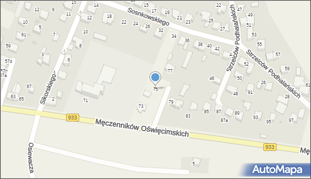 Ćwiklice, Męczenników Oświęcimskich, 75, mapa Ćwiklice