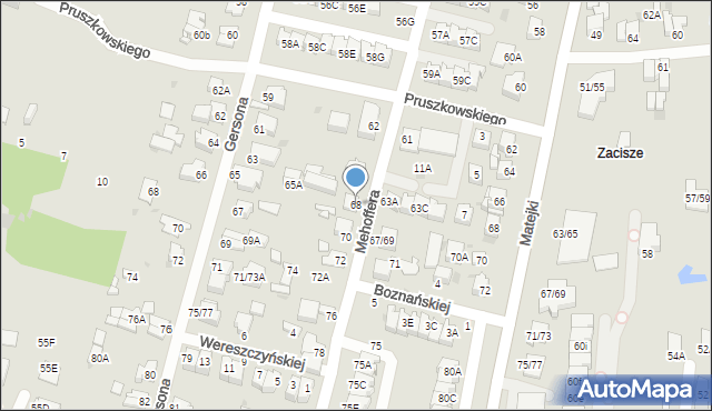 Częstochowa, Mehoffera Józefa, 68, mapa Częstochowy